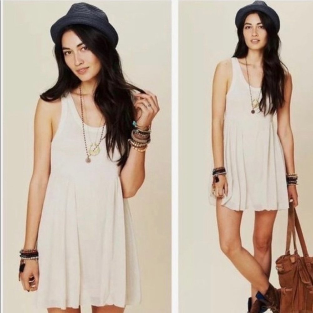 Free People Beach Cruise Town Champagne Gold Dress
